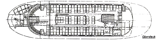 Bauplan HADAG-Fähre ST. PAULI Oberdeck